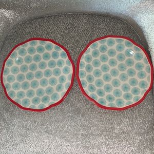 Pioneer Woman Happiness Salad Plates 8.75” set of 2 Exc Cond